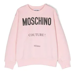 Moschino Girls Couture Logo Sweater in Pink 10A
