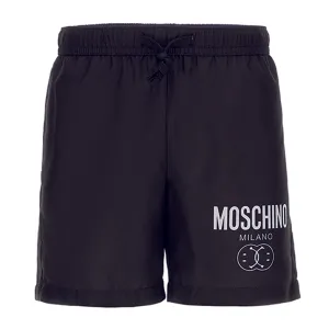 Moschino Boys Smiley Logo Swim Trunks Black 10A