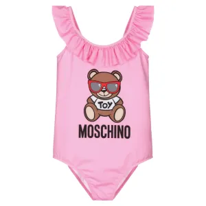 Moschino Girls Toy Bear Swimsuit Pink 12Y