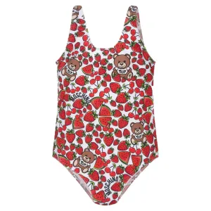 Moschino Girls Fruit Print Swimsuit Red 12Y