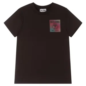 Moschino Boys Iridescent Logo T-shirt Black 14Y