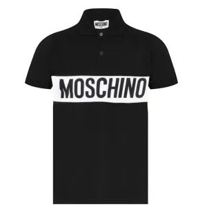 Moschino Boys Logo Panelled Polo Black 4Y