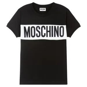 Moschino Boys Logo Panelled T-shirt Black 10Y