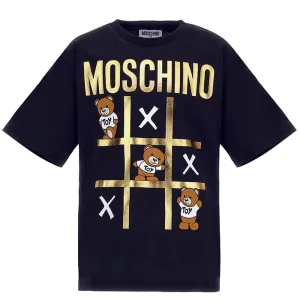 Moschino Boys Metallic Logo T-shirt Black 10A