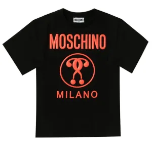 Moschino Boys Milano Logo T-shirt Black 12Y