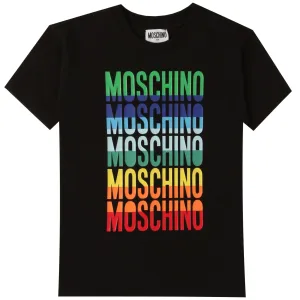 Moschino Boys Multiple Logo T-shirt Black 10Y #379329
