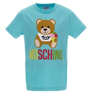 Moschino Boys Teddy Bear Logo T-shirt Blue 10A Tropical