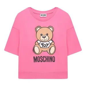 Moschino Girls Bear Gift Print T-shirt Pink 12Y