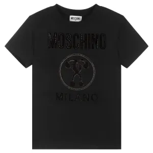 Moschino Girls Milano Diamante T-shirt Black 4Y