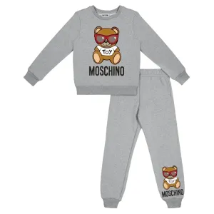 Moschino Unisex Toddlers Bear Logo Tracksuit Grey 12/18 Months