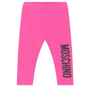 Moschino Baby Girls Logo Leggings Pink 18M