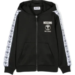 Moschino Boys Tape Logo Hoodie in Black 8A