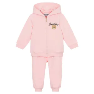 Moschino Baby Girls Teddy Logo Tracksuit Set in Pink 18/24 Sugar Rose