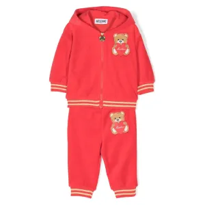 Moschino Baby Girls Teddy Tracksuit Set in Red 3A Poppy