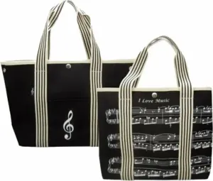 Music Sales Clef/Sheet Music Shopper Bag Negro