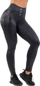 Nebbia High Waist Glossy Look Bubble Butt Pants Volcanic Black S Pantalones deportivos