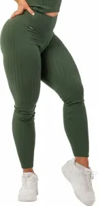 Nebbia Organic Cotton Ribbed High-Waist Leggings Dark Green S Pantalones deportivos