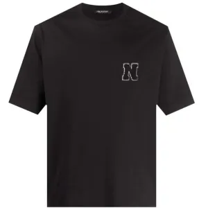 Neil Barrett Men's Applique Patch T-shirt Black Medium