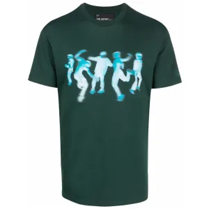 Neil Barrett Mens Blurred Dancer T-shirt Green S