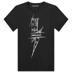 Neil Barrett Men's Graphic Lighting Print T-shirt Black L