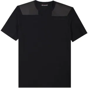 Neil Barrett Men's Leather Patch T-shirt Black M
