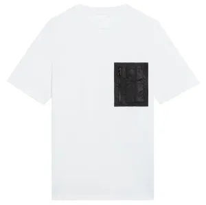 Neil Barrett Men's Minimalist Jersey Nylon Pocket T-shirt White S