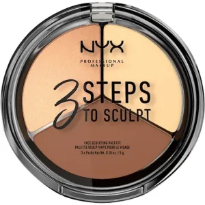 NYX Professional Makeup 3 Step To Sculpt Face Sculpting Palette 2 5 g