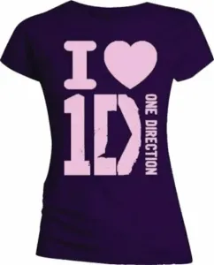 One Direction Camiseta de manga corta I Love Morado XL