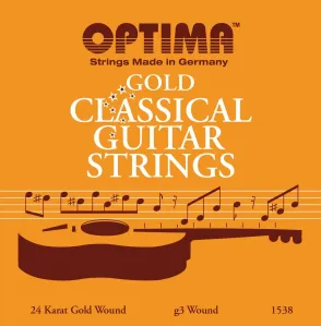 Optima 1538 24K Gold Strings G3 Wound Cuerdas de nailon