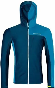 Ortovox Fleece Light Grid Hooded Jacket M Petrol Blue XL Sudadera con capucha para exteriores