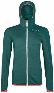 Ortovox Fleece Light Grid Hooded Jacket W Pacific Green M Sudadera con capucha para exteriores