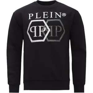 Philipp Plein Men's Diamond Applique Logo Sweatshirt Black XL