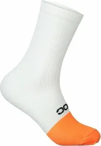 POC Flair Sock Mid Hydrogen White/Zink Orange L Calcetines de ciclismo