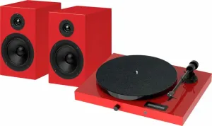 Pro-Ject Juke Box E1 + Speaker Box 5 OM5e High Gloss Red Kit de tocadiscos
