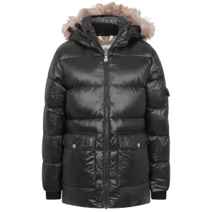 Pyrenex Girl Authentic Shiny Fur Jacket Black 16Y #705739