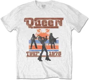 Queen Camiseta de manga corta 1976 Tour Silhouettes Unisex Blanco XL