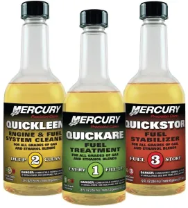 Quicksilver Quickare + Quickleen + Quickstor SET Tratamiento de combustible Gasoline