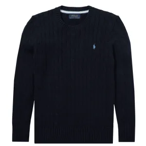 Ralph Lauren Boy's Cable-knitted Jumper Navy 8Y