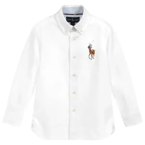 Ralph Lauren Boy's Oxford Pony Shirt White 6 Years