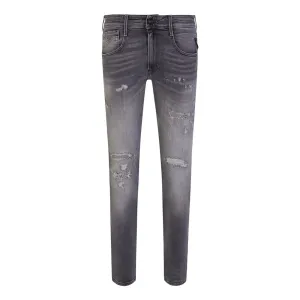 Replay Mens Broken And Repaired Ambass Jeans Grey W30 L32