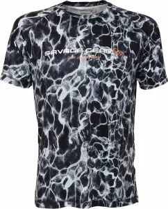 Savage Gear Camiseta de manga corta Night UV T-Shirt Black Waterprint 2XL