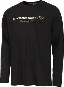 Savage Gear Camiseta de manga corta Signature Logo Long Sleeve T-Shirt Black Caviar Black Caviar 3XL