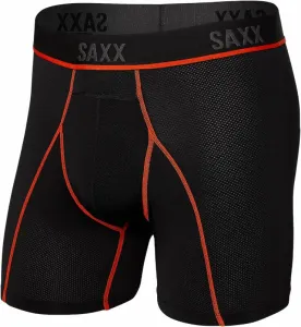 SAXX Kinetic Boxer Brief Black/Vermillion S Ropa interior deportiva