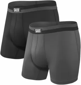 SAXX Sport Mesh 2-Pack Boxer Brief Black/Graphite L Ropa interior deportiva