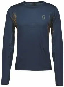 Scott Trail Run LS Mens Shirt Midnight Blue/Copper Orange S Camiseta para correr de manga larga