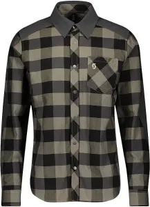 Scott Trail Flow Check L/SL Men's Shirt Dust Beige/Dark Grey 2XL Camisa