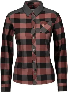 Scott Women's Trail Flow Check L/SL Brick Red/Dark Grey XS Camisa