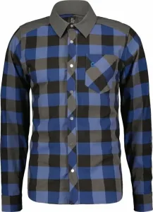 Scott Trail Flow Check L/SL Men's Shirt Storm Blue/Dark Grey 2XL