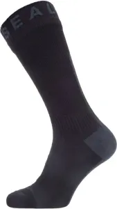 Sealskinz Waterproof All Weather Mid Length Sock with Hydrostop Black/Grey L Calcetines de ciclismo