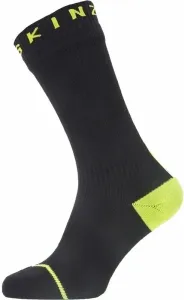 Sealskinz Waterproof All Weather Mid Length Sock With Hydrostop Black/Neon Yellow M Calcetines de ciclismo